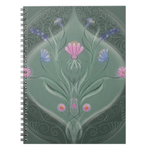 Art Nouveau Floral Medallion Notizblock