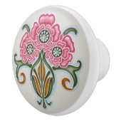 Art Nouveau Floral Möbel Keramikknauf (Rechts)