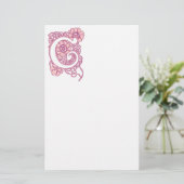 Art Nouveau Floral Monogram C Briefpapier (Stehend Vorderseite)