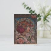 Art Nouveau Floral Muse | Vintage Belle Époque Postkarte (Stehend Vorderseite)