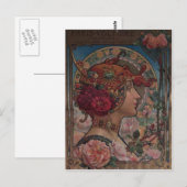 Art Nouveau Floral Muse | Vintage Belle Époque Postkarte (Vorne/Hinten)