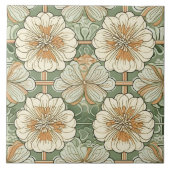 Art Nouveau Floral Pattern  Fliese (Vorderseite)