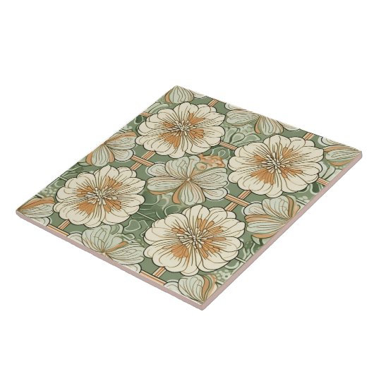 Art Nouveau Floral Pattern  Fliese (Seite)