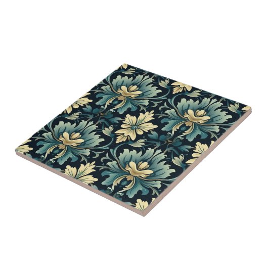 Art Nouveau Floral Pattern Fliese (Seite)