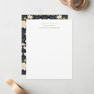 Art Nouveau Floral Personal Stationery Mitteilungskarte
