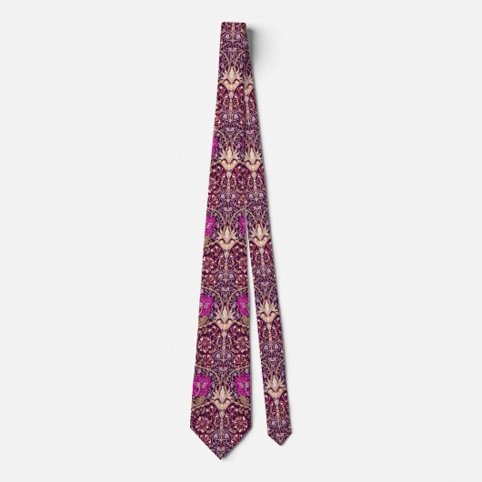 Art Nouveau Floral, Plum, Beige und Deep Lila Krawatte (Vorderseite)