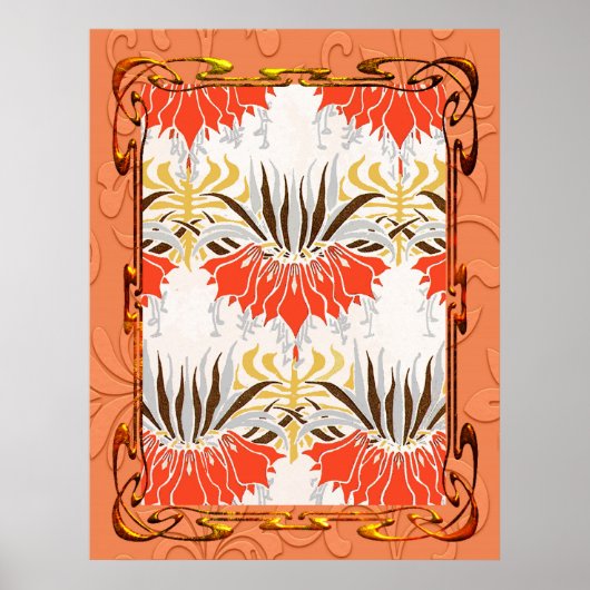 Art Nouveau Floral Poster (Vorne)