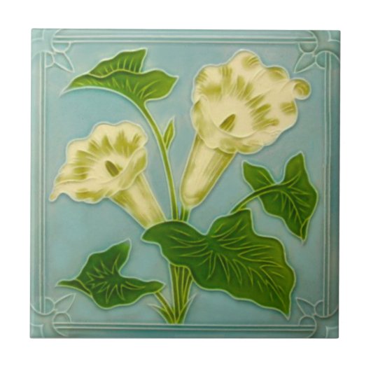 Art Nouveau Floral Repro Olivant Imitat geformt Fliese (Vorderseite)