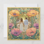 Art Nouveau Floral Save the Date Photo Einladung (Vorderseite)