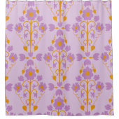 Art Nouveau Floral Soft Lila Duschvorhang (Vorderseite)