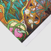 Art nouveau floral stained glass look window  seidenpapier (Ausschnitt)