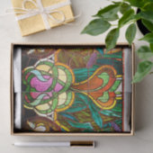 Art nouveau floral stained glass look window  seidenpapier (Geschenk)