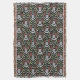Art Nouveau Floral Throw Blanket Decke
