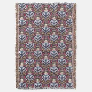 Art Nouveau Floral Throw Blanket Decke