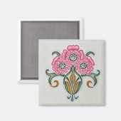 Art Nouveau Floral Tile Magnet (Vorderseite/Rückseite)