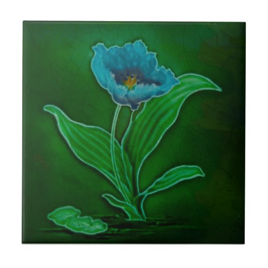 Art Nouveau Floral Tubelined Repro Richards Fliese (Vorderseite)