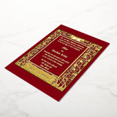 Art Nouveau Floral Vine Border & Hearts Wedding Folieneinladung (Gedreht)