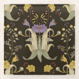 Art Nouveau Floral: Vintages Muster Glasuntersetzer