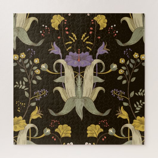 Art Nouveau Floral: Vintages Muster Puzzle (Vertikal)