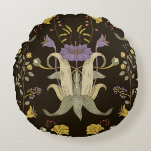Art Nouveau Floral: Vintages Muster Rundes Kissen