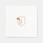 Art Nouveau Floral Wappen Monogram Cocktail Napkin Serviette (Vorderseite)