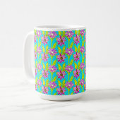 Art Nouveau Floral Wasserfarben Muster Tasse (Vorderseite Links)