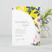 Art Nouveau Floral Wedding Einladung (Stehend Vorderseite)