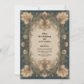 Art Nouveau Floral Wedding Einladung (Vorderseite)