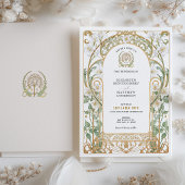 Art Nouveau Floral Wedding Einladung