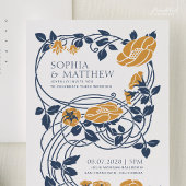 Art Nouveau Floral Wedding Einladung