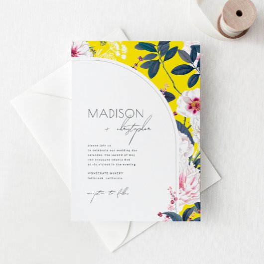 Art Nouveau Floral Wedding Einladung