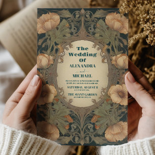 Art Nouveau Floral Wedding Einladung