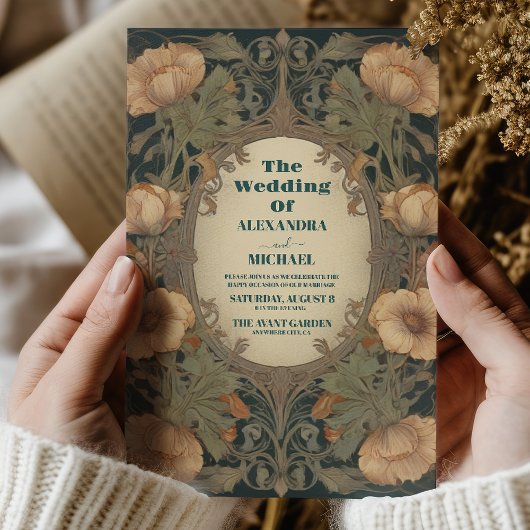 Art Nouveau Floral Wedding Einladung