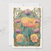 Art Nouveau Floral Wedding Invitation Einladung (Rückseite)