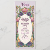 Art Nouveau Floral Wedding Menu Menükarte (Vorderseite)