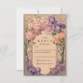 Art Nouveau Floral Wedding RSVP Karte (Vorderseite)