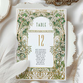 Art Nouveau Floral Wedding Table Number Einladung