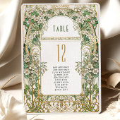 Art Nouveau Floral Wedding Table Number Einladung