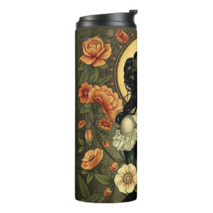 Art Nouveau Floral Woman Illustration Thermosbecher