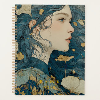 Art Nouveau Floral Woman Planner  Planer