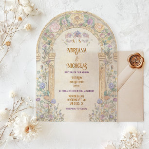 Art Nouveau Florale Hochzeit Acryleinladungen