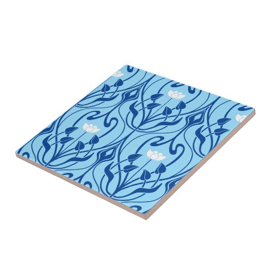 Art Nouveau Foliage & Floral Pattern Fliese (Seite)