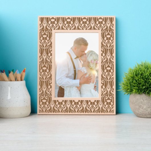 Art Nouveau Foliage & Floral Pattern Geätzte Rahmen