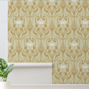 Art Nouveau Foliage & Floral Pattern Tapete