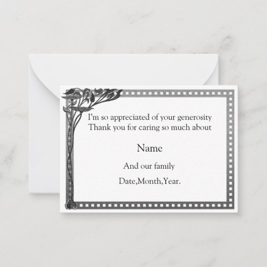 Art Nouveau Frame Dankeschön Karte (Vorderseite)