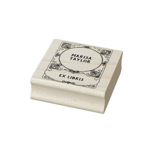 Art nouveau frame ex libris gummistempel (Stempel)