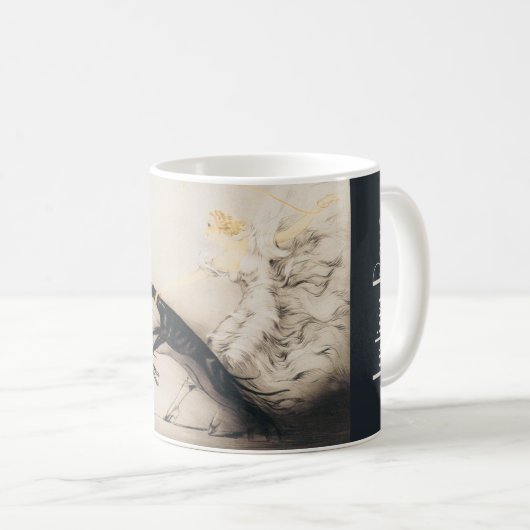 Art Nouveau Frau Greyhounds Louis Icart Name Kaffeetasse (VorderseiteRechts)