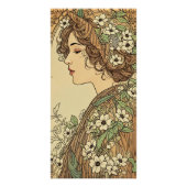 Art Nouveau Frau mit Frühlingsblumen  Poster (Vorderseite)