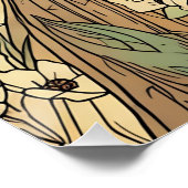 Art Nouveau Frau mit Frühlingsblumen  Poster (Ecke)