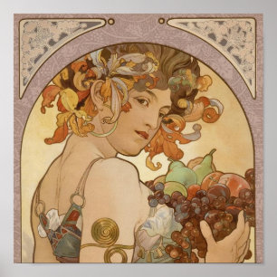 Art Nouveau Frau Mucha Schön Poster
